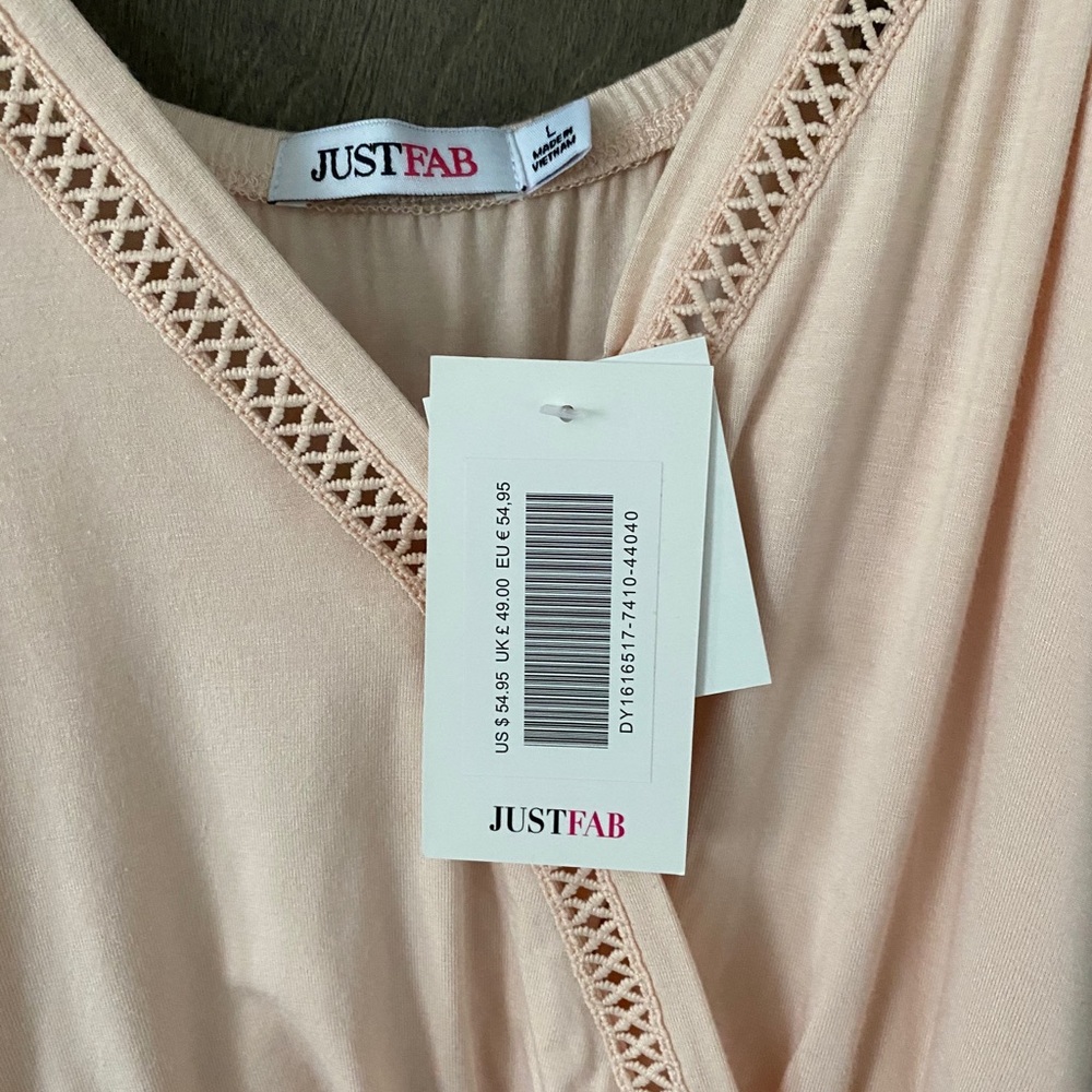 JustFab blush V-neck Dress - Picture 3 of 5